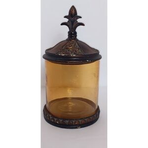 Bed Bath Beyond Polystone Amber Glass French Style Apothecary Canister
